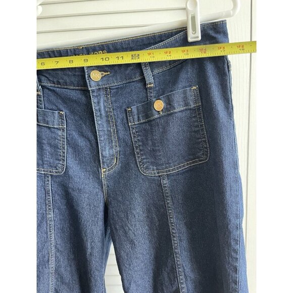 Michael Kors - Cropped Flare High Rise Seamed Jeans Women's SZ 14 - Picture 6 of 11